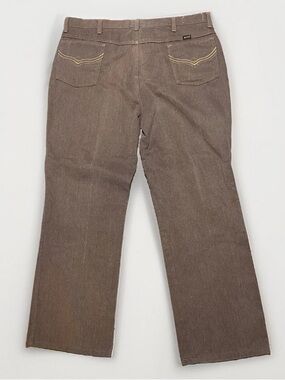 VTG 70s Maverick Automaticks Beige Brown Denim Jeans Western USA Made Men's 40M